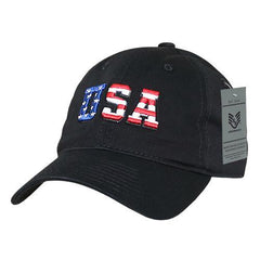 America USA Flag Letters Dad Hats - A03 - 