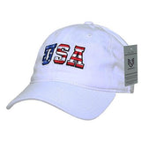 Wholesale Bulk American USA Flag Letters Dad Hat - A033 - White