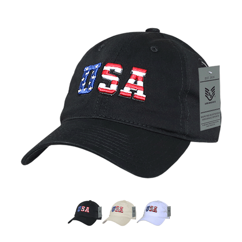 America USA Flag Letters Dad Hats - A03-USA5