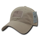 Wholesale Bulk American USA Flag Tonal Dad Hat - A03 - Khaki