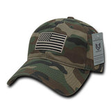 Wholesale Bulk American USA Flag Tonal Dad Hat - A03 - Woodland Camo
