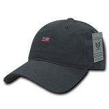 Wholesale Bulk American USA Small Flag Dad Hat - A035 - Dark Grey