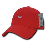 Wholesale Bulk American USA Small Flag Dad Hat - A035 - Red