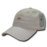 Wholesale Bulk American USA Small Flag Dad Hat - A035 - Stone