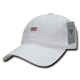 Wholesale Bulk American USA Small Flag Dad Hat - A035 - White