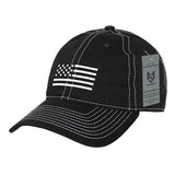 Wholesale Bulk American USA White Flag Dad Hat - A034 - Black