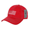 Wholesale Bulk American USA White Flag Dad Hat - A034 - Red