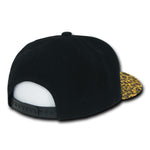Decky 987 - Animal Print Snapback Hat, Flat Bill Cap, Leopard & Snake Print