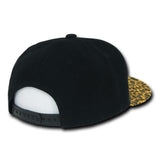 Wholesale Bulk Animal Pattern Snapback Flat Bill Hats - Decky 987 - Black/Leopard1