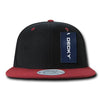 Wholesale Bulk Blank 2-Tone Snapback Flat Bill Hats - Decky 351 - Black/Cardinal