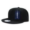 Wholesale Bulk Blank 5 Panel Snapback Flat Bill Hats - Decky 333 - Black