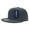 Wholesale Bulk Blank 5 Panel Snapback Flat Bill Hats - Decky 333 - Charcoal