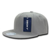 Wholesale Bulk Blank 5 Panel Snapback Flat Bill Hats - Decky 333 - Grey