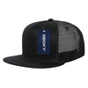 Wholesale Bulk Blank 5 Panel Trucker Mesh Snapback Hat  - Decky 1040 - Black