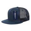 Wholesale Bulk Blank 5 Panel Trucker Mesh Snapback Hat  - Decky 1040 - Navy