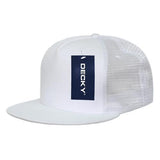 Wholesale Bulk Blank 5 Panel Trucker Mesh Snapback Hat  - Decky 1040 - White