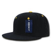 Wholesale Bulk Blank Accent Flat Bill Snapback Hats - Decky 1104 - Black/Gold