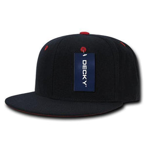 Decky 1104 Accent Snapback Hat, 6 Panel Accent Flat Bill Cap - 