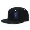 Wholesale Bulk Blank Accent Flat Bill Snapback Hats - Decky 1104 - Black/White