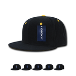 Decky 1104 - Accent Snapback Hat, 6 Panel Accent Flat Bill Cap