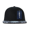 Wholesale Blank Bandana Flat Bill Snapback Hats - Decky 1093 - Black/Black
