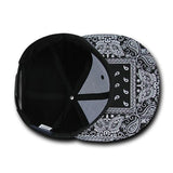 Wholesale Blank Bandana Flat Bill Snapback Hats - Decky 1093 - Black/Black