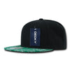 Wholesale Blank Bandana Flat Bill Snapback Hats - Decky 1093 - Black/Kelly Green