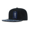 Wholesale Blank Bandana Flat Bill Snapback Hats - Decky 1093 - Black/Navy