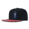 Wholesale Blank Bandana Flat Bill Snapback Hats - Decky 1093 - Black/Red