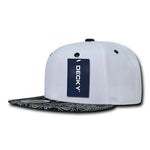 Decky 1093 - Bandanna Bill Snapback Hat, 6 Panel Paisley Flat Bill Cap - CASE Pricing