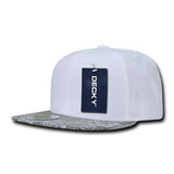 Wholesale Blank Bandana Flat Bill Snapback Hats - Decky 1093 - White/Grey