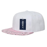 Wholesale Blank Bandana Flat Bill Snapback Hats - Decky 1093 - White/Pink