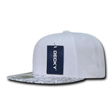 Wholesale Blank Bandana Flat Bill Snapback Hats - Decky 1093 - White/White
