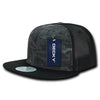 Wholesale Bulk Blank Camo Snapback Trucker Mesh Flat Bill Hats - Decky 1055 - Black/NTG Camo/Black