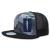 Wholesale Bulk Blank Camo Snapback Trucker Mesh Flat Bill Hats - Decky 1055 - Black/Urban Camo/Black