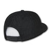 Wholesale Bulk Blank Denim Snapback Flat Bill Hats - Decky 1090 - Black
