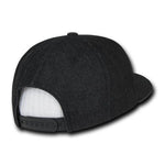 Wholesale Bulk Blank Denim Snapback Flat Bill Hats - Decky 1090 - Black - Picture 4 of 10