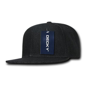 Decky 1090 Denim Snapback Hat, 6 Panel Denim Snapback Cap - 