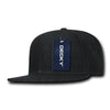 Wholesale Bulk Blank Denim Snapback Flat Bill Hats - Decky 1090 - Black