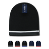 Wholesale Bulk Blank Double Stripe Knit Beanies - Decky 8015