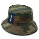 Wholesale Bulk Blank Fisherman's Bucket Hat - Decky 450 - Woodland Camo