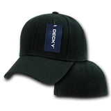Wholesale Bulk Blank Fitted Baseball Hats (6 3/4 - 7 1/8) - Decky 402 - Black