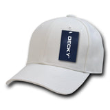 Wholesale Bulk Blank Fitted Baseball Hats (6 3/4 - 7 1/8) - Decky 402 - White