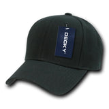 Wholesale Bulk Blank Fitted Baseball Hats (7 1/4 - 7 5/8) - Decky 402 - Black