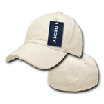 Wholesale Bulk Blank Fitted Distressed Polo Dad Hats - Decky 860 - Cream - Picture 4 of 7