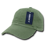 Wholesale Bulk Blank Fitted Distressed Polo Dad Hats - Decky 860 - Green