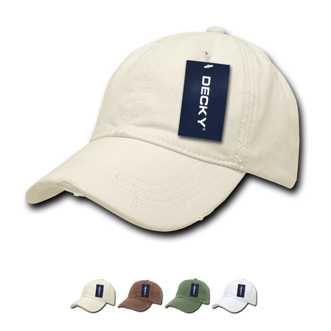 Wholesale Bulk Blank Fitted Distressed Polo Dad Hats - Decky 860