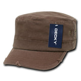 Wholesale Bulk Blank Fitted GI Military Cadet Hats - Decky GR4 - Brown