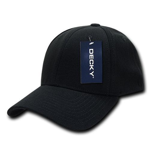 Wholesale Bulk Blank Flex Baseball Hats - Decky 870 - Black