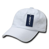 Wholesale Bulk Blank Flex Polo Dad Hats Cotton - Decky 114 - White